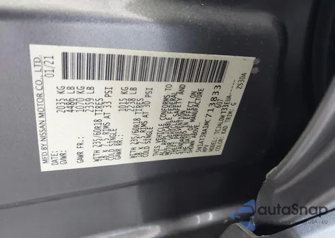 2021 Nissan Rogue Sv Fwd z USA, uszkodzony, nr VIN 5N1AT3BA1MC713833